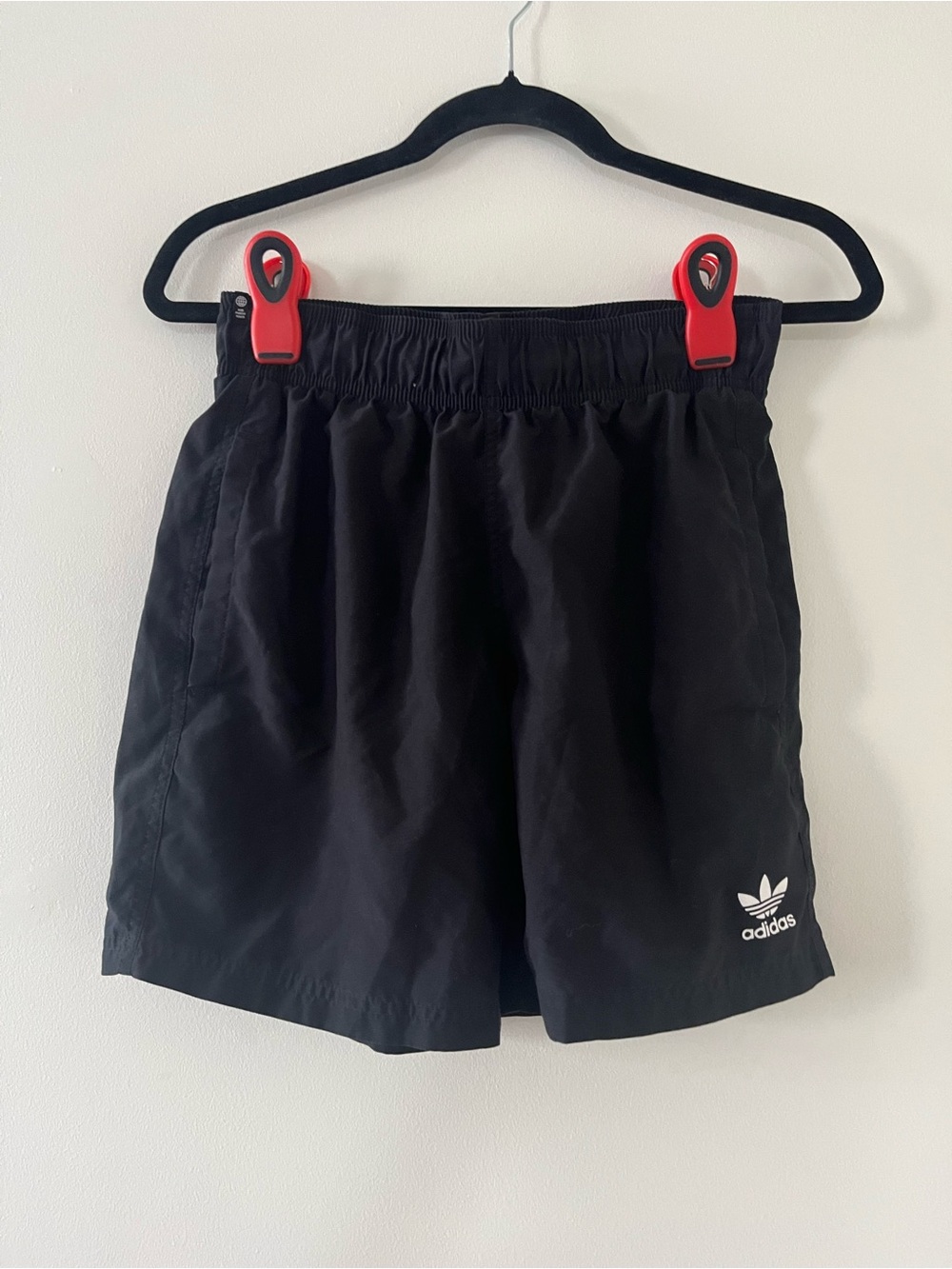 Adidas Originals Boys Black Trefoil Athletic Shorts Small Outdoors Sports